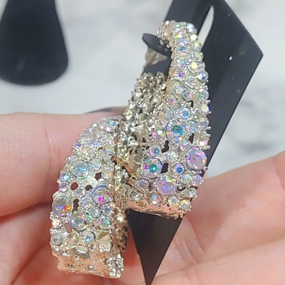 Iridescent Rhinestone Earrings - Picture 3 of 8